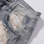Heavily Distressed Vintage Wash Baggy Jeans