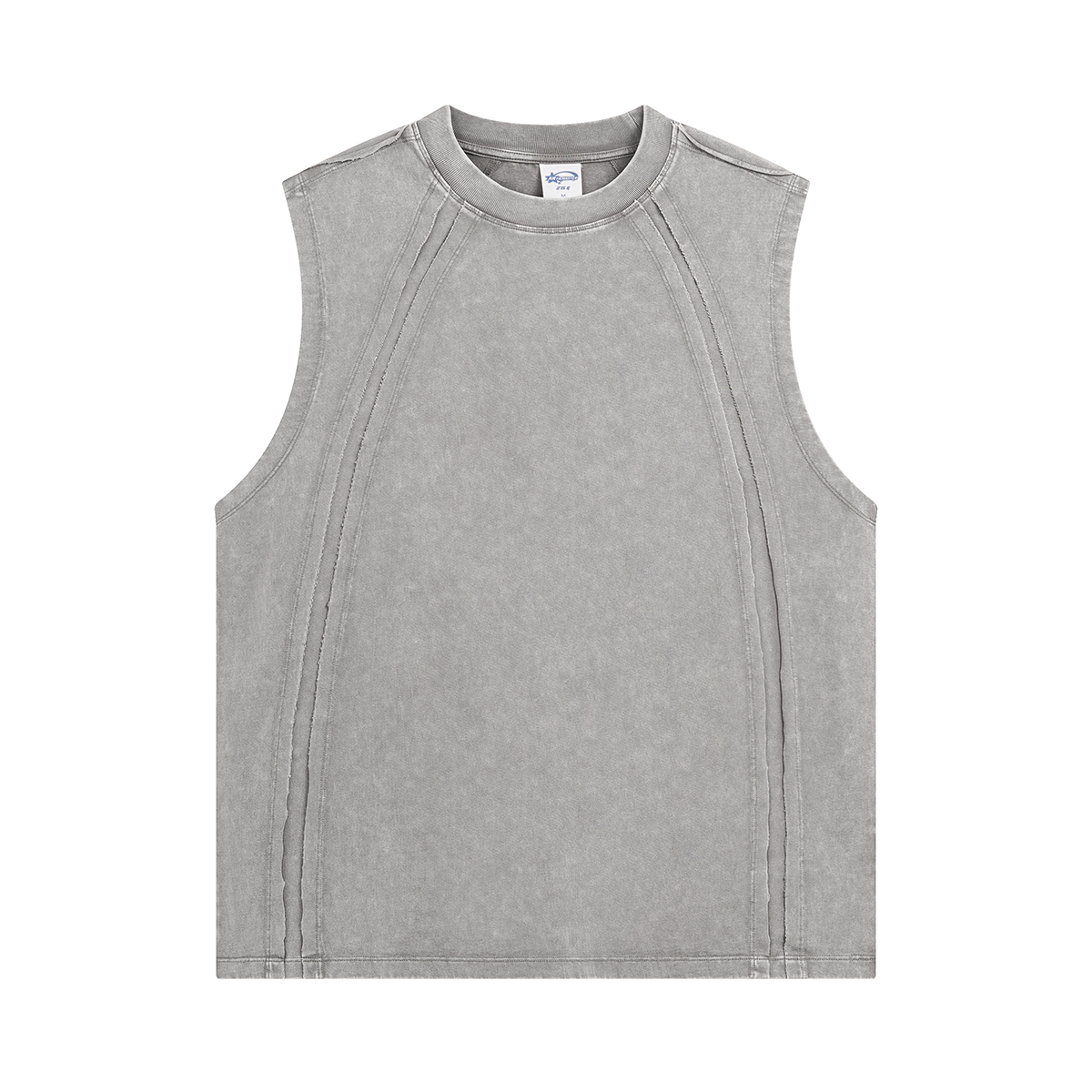 Raw Edge Patchwork Muscle Tank 275gsm