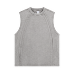 Raw Edge Patchwork Muscle Tank 275gsm