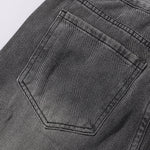 Faded Grey Distressed Wide Leg Vintage Jeans