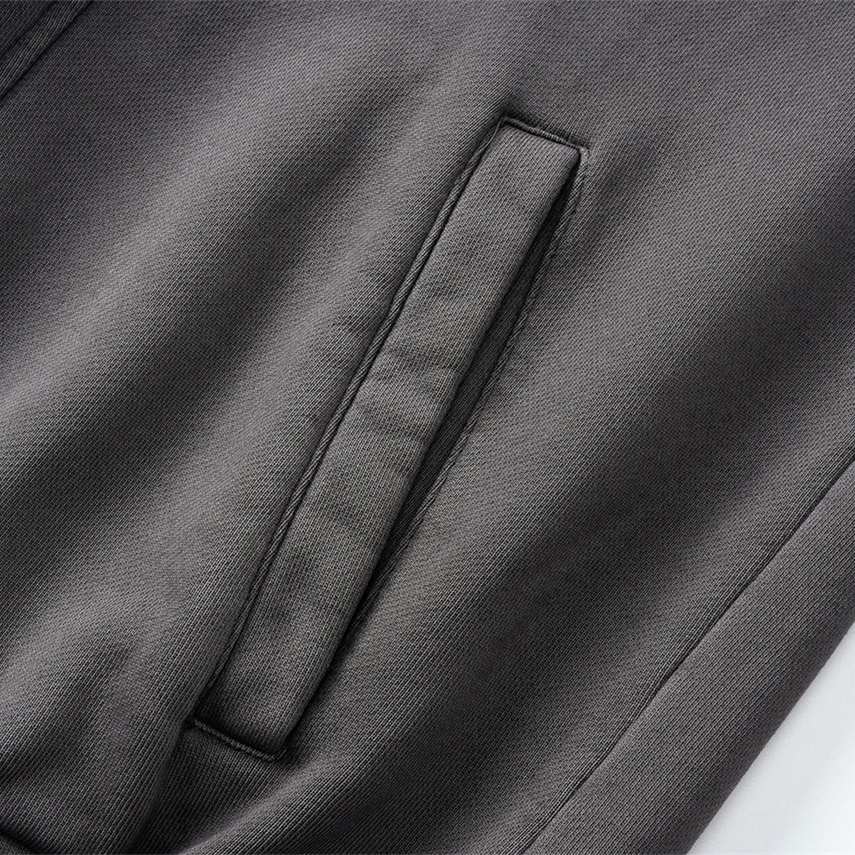 Vintage Washed Oversized Curved Stitch Zip Hoodie