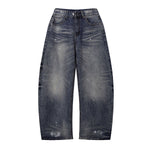Wide Leg Distressed Paint Splatter Denim Jeans