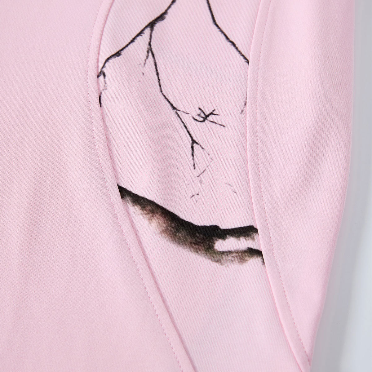 Pink Camo Raglan Sleeve Nature Print Casual Tee