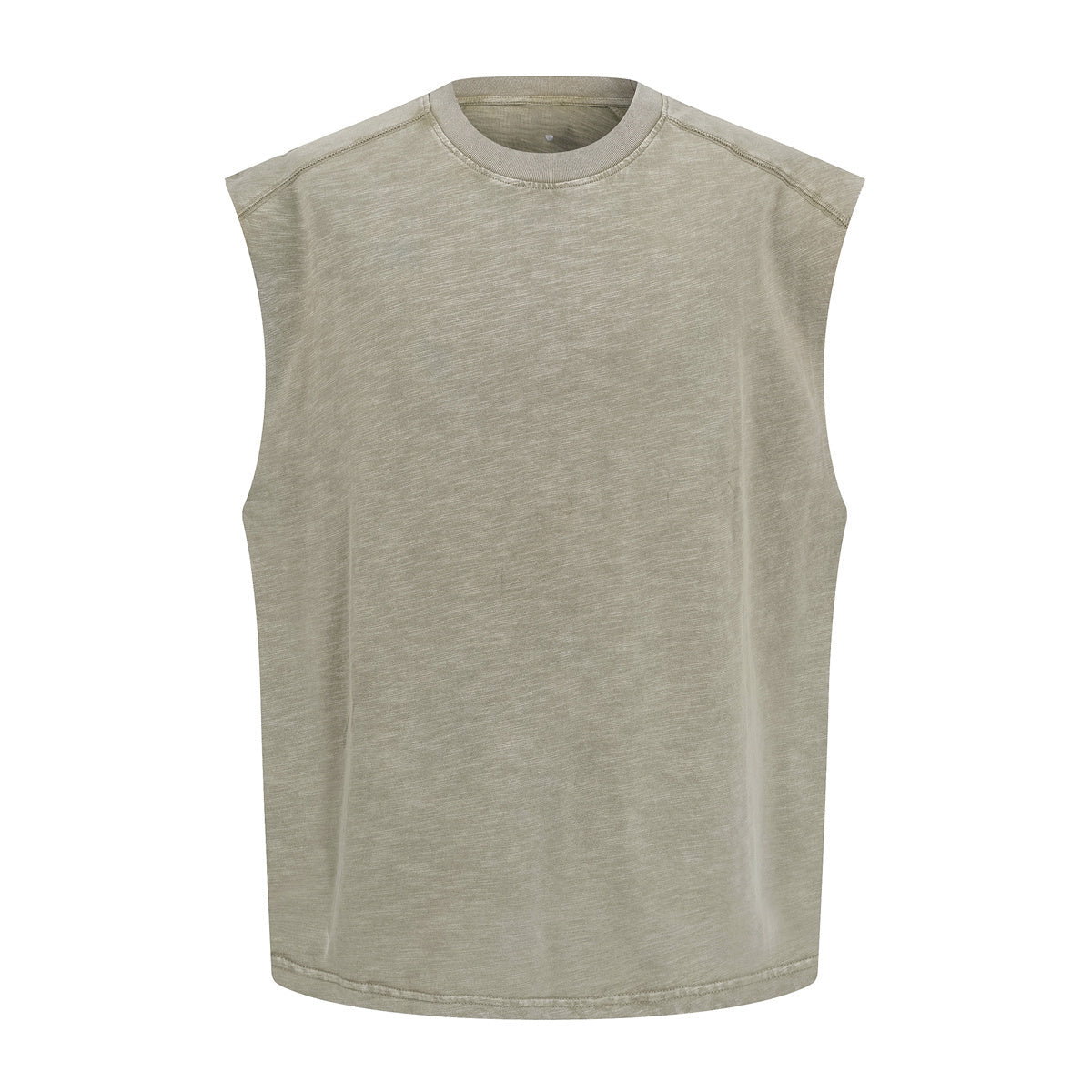 Raw Edge Distressed Studded Sleeveless Tee