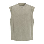 Raw Edge Distressed Studded Sleeveless Tee
