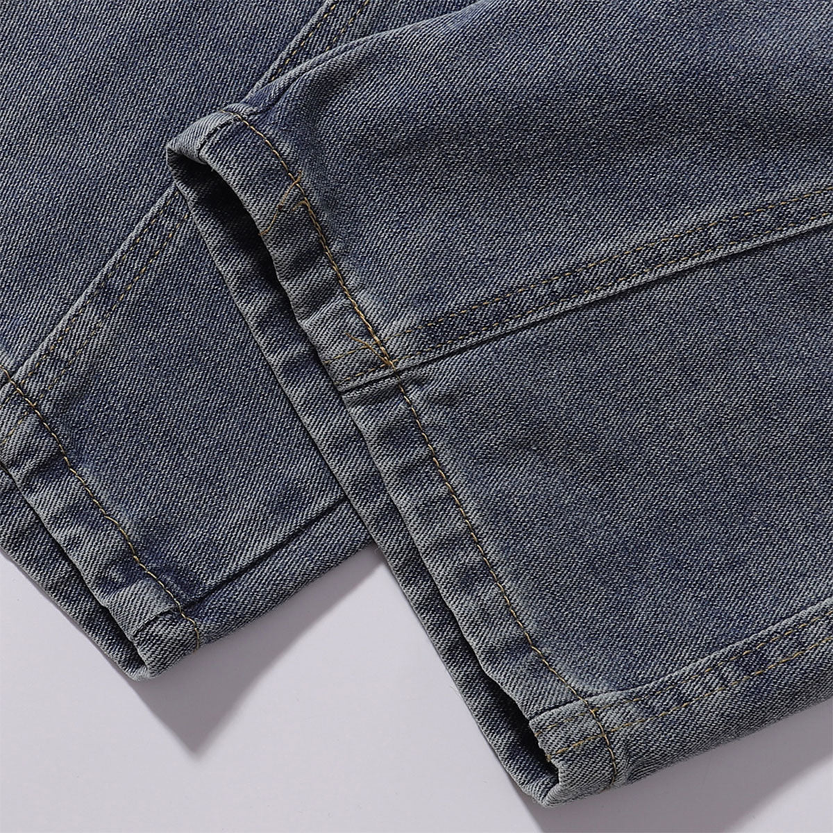 Embroidered Patch Denim Cargo Jeans with Striped Detail