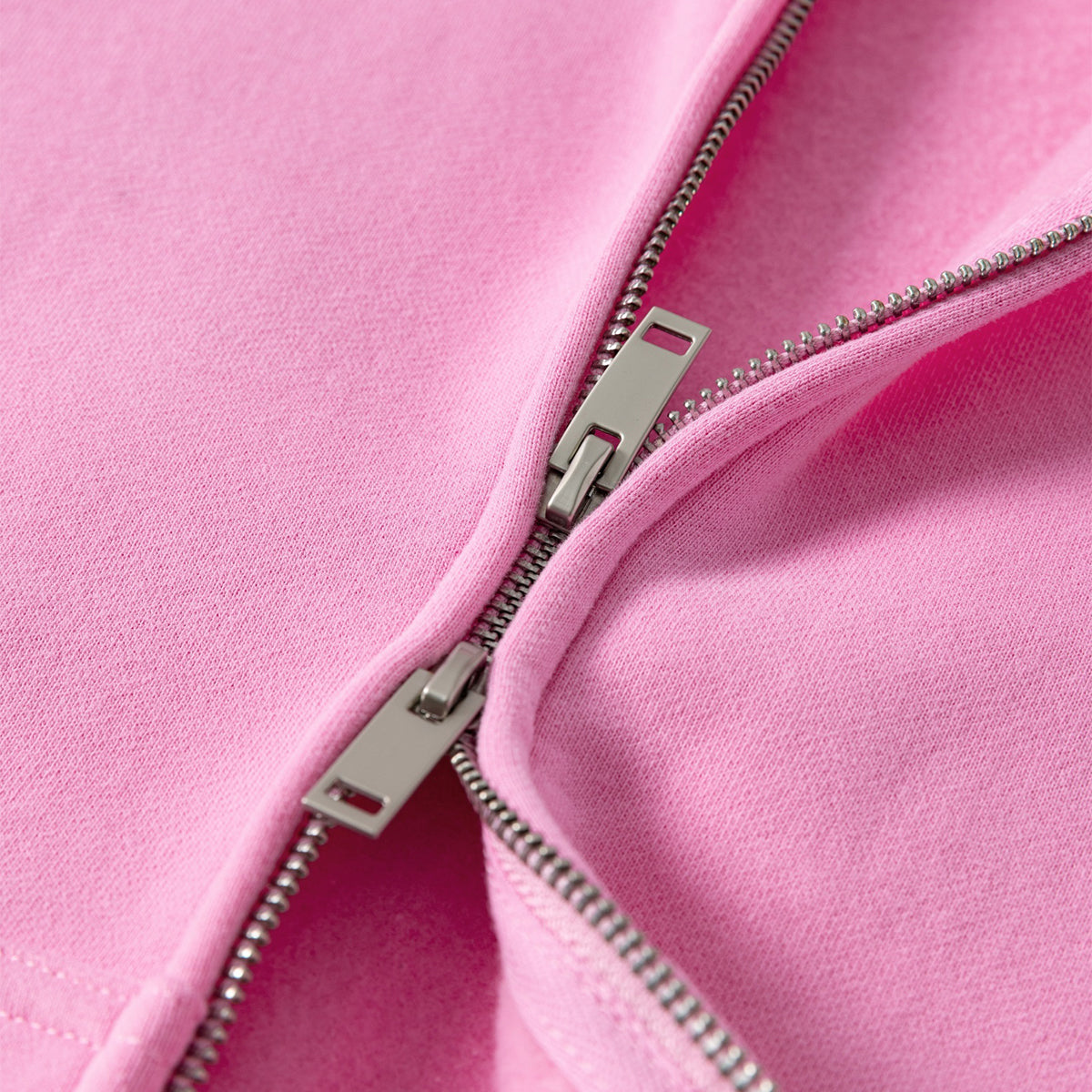 Soft Cotton Fleece Zip Up Hoodie Kangaroo Pockets