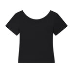 Women's Solid-Color Boat-Neck Cotton T-Shirt 210gsm