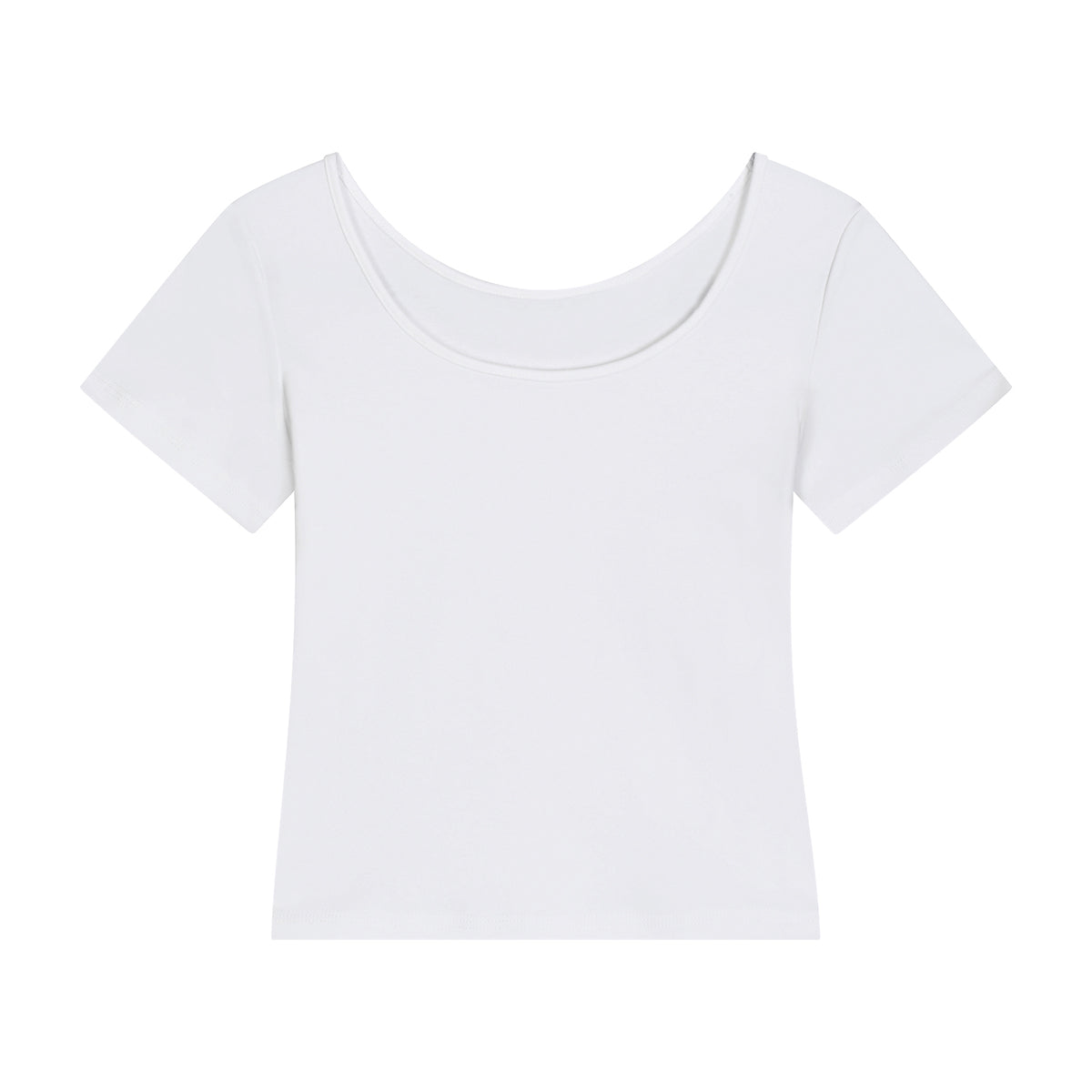 Women's Solid-Color Boat-Neck Cotton T-Shirt 210gsm