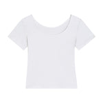 Women's Solid-Color Boat-Neck Cotton T-Shirt 210gsm