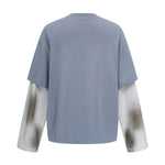Washed Colorblock Contrast Sleeve Tee