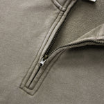 Distressed Wash Comfort Zip Pullover Sweatshirt