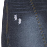 Dark Wash Embroidered Barrel-Leg Jeans