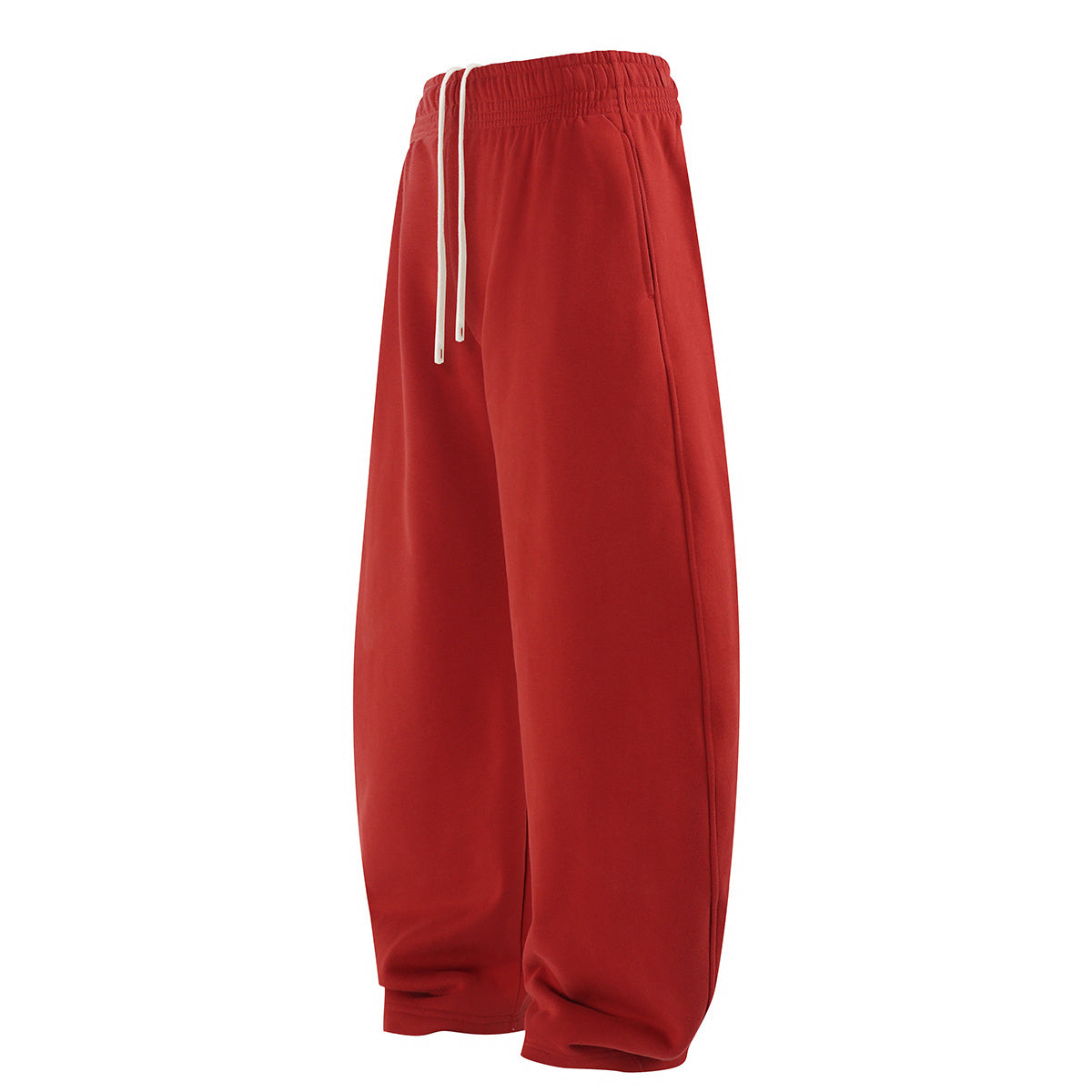 Elastic Drawstring Waist Fleece Jogger Pants
