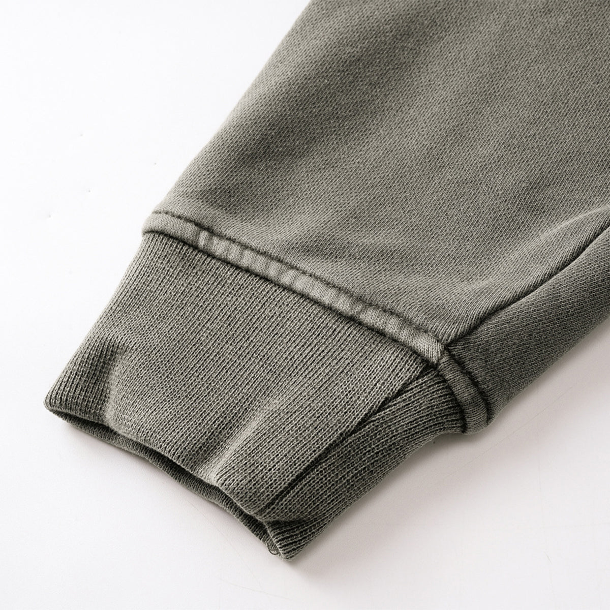Stand Collar Panel Detail Washed Zip Up Sweatshirt
