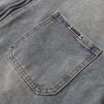 Contrast Stripe Washed Denim Baggy Jacket