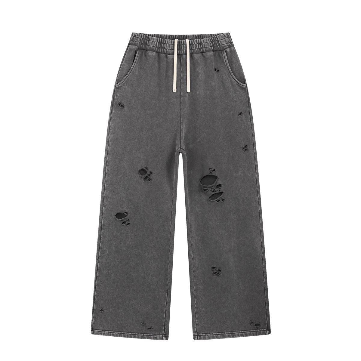 Multi Ripped Distressed Finish Jogger Pants
