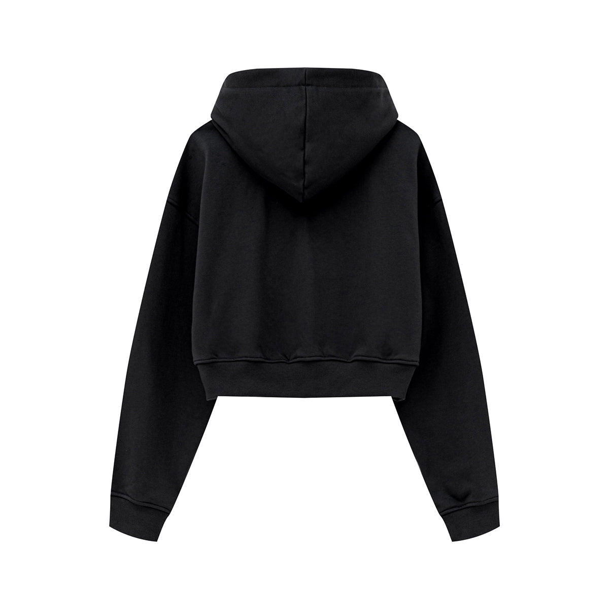 Solid Kangaroo Pocket Crop Hoodie