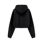 Solid Kangaroo Pocket Crop Hoodie
