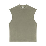 Sleeveless Raw Edge Reverse Tee 275gsm