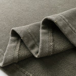 Distressed Edge Buttonless Long-Sleeve Polo