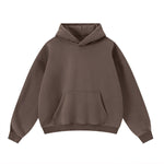 Soft Cotton Fleece Front Pocket Pullover Hoodie