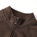 Double-Slider Zipper Fleece Cropped Sweatshirt