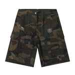 Camo Cargo Shorts Distressed Washed Style