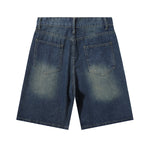 Vintage Washed Knee Length Denim Bermuda Shorts