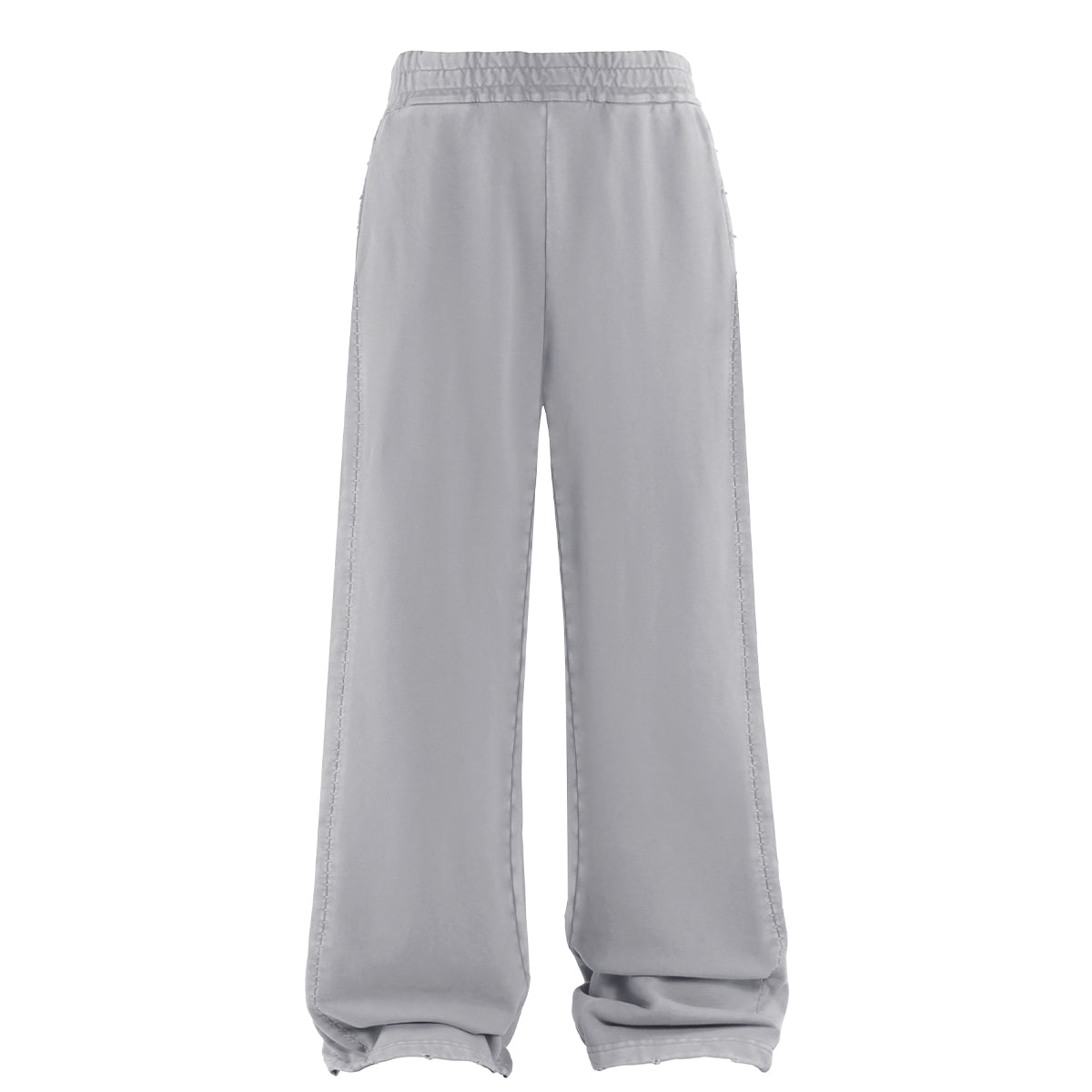 Stone-Wash Side Seam Distressed Sweatpants