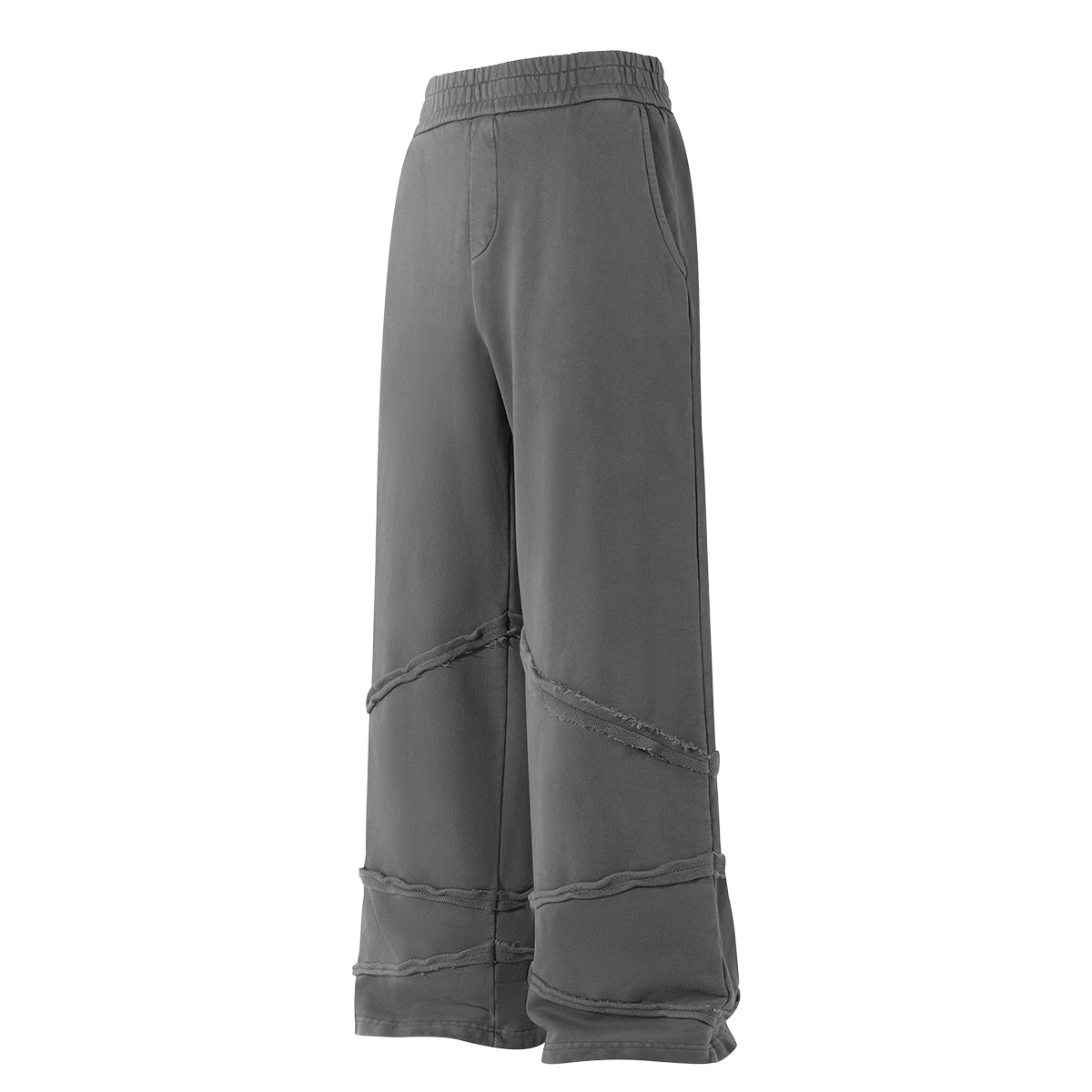 Washed Distressed Fabric Patchwork Vintage Pants