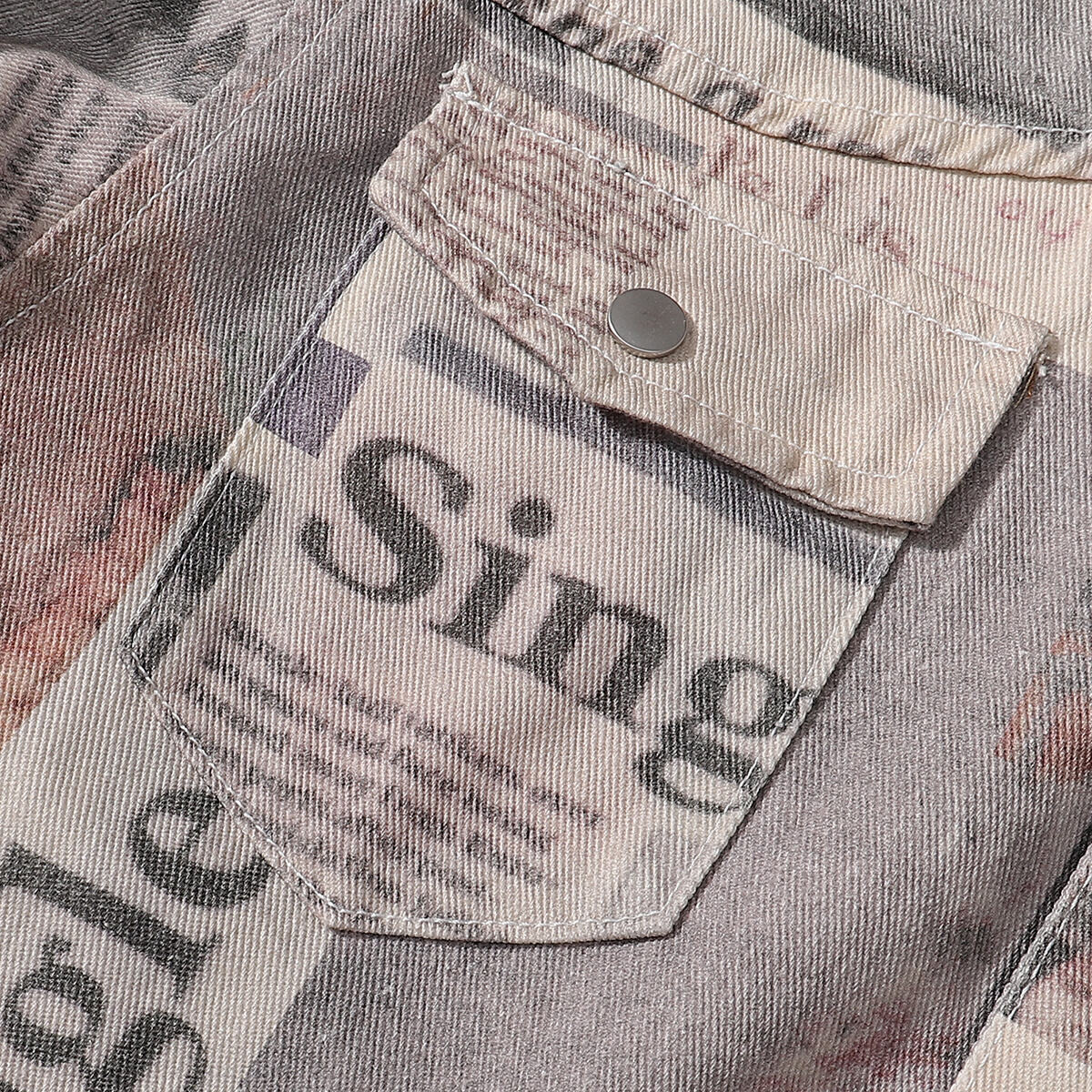 Multicolor Newspaper Print Jacket