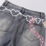Streetwear Graffiti Printed Baggy Jeans