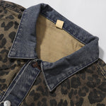 Leopard Patchwork Denim Trucker Jacket