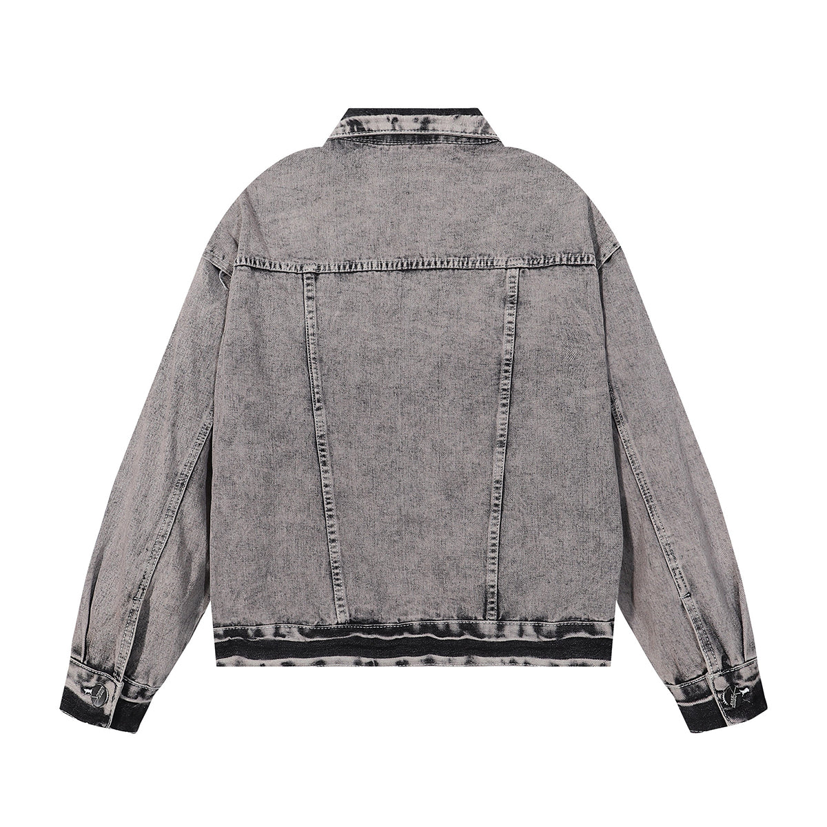 "BODY" Graphic Distressed Denim Jacket