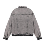 "BODY" Graphic Distressed Denim Jacket