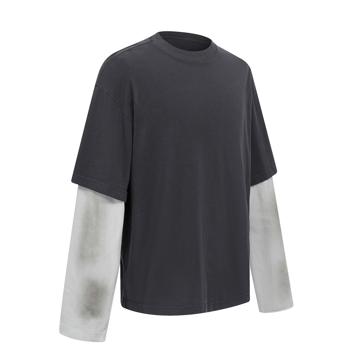 Washed Colorblock Contrast Sleeve Tee