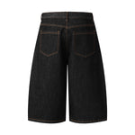 Wide Leg Embroidery Selvedge Bermuda Shorts