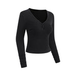 Long-Sleeve Ribbed Henley Top 8.25oz