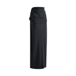 High Waist Ruched Knit Maxi Skirt