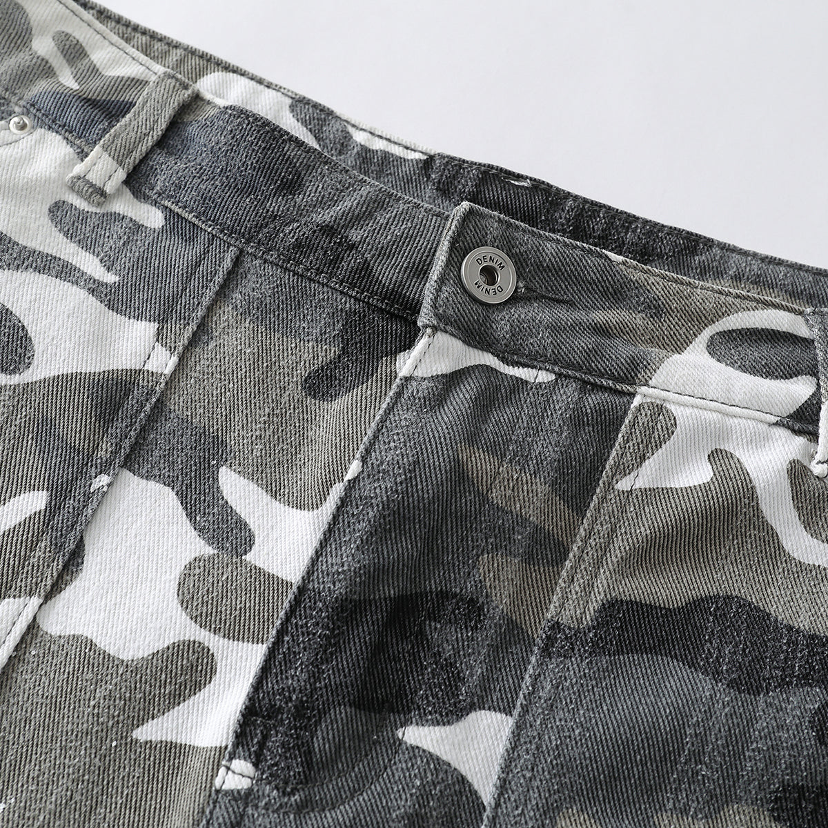 Straight Leg Camo Cargo Bermuda Shorts