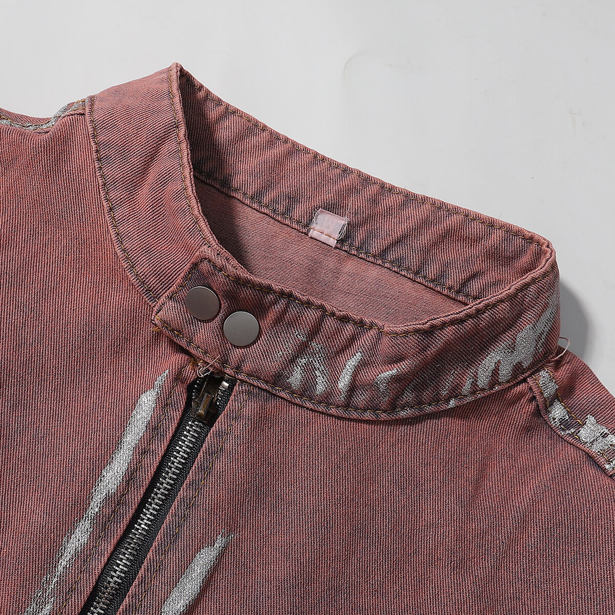 Wax Coated Denim Motorcycle Jacket