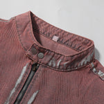 Wax Coated Denim Motorcycle Jacket