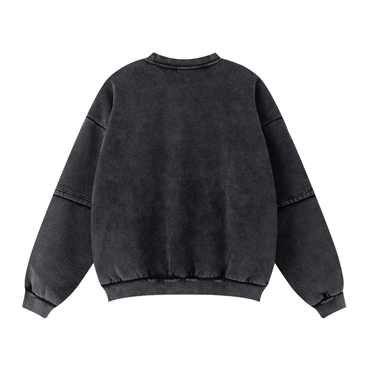 Crew Neck Mock Two-Layer Fleece Sweatshirt
