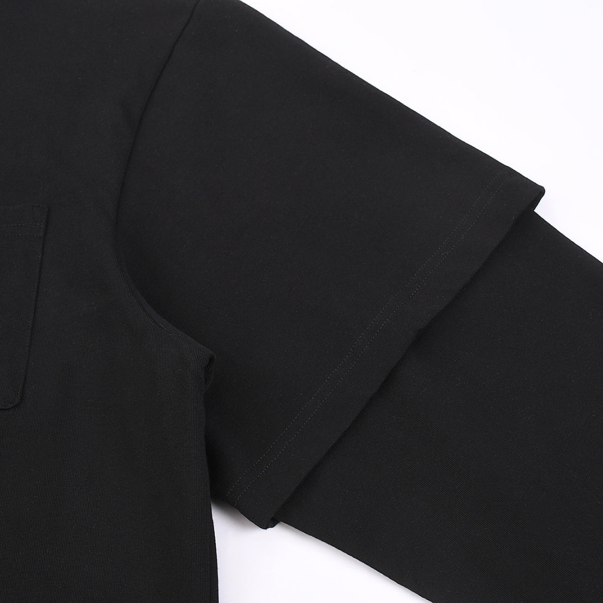 Solid Color Mock Layered Sleeves Sweatshirt