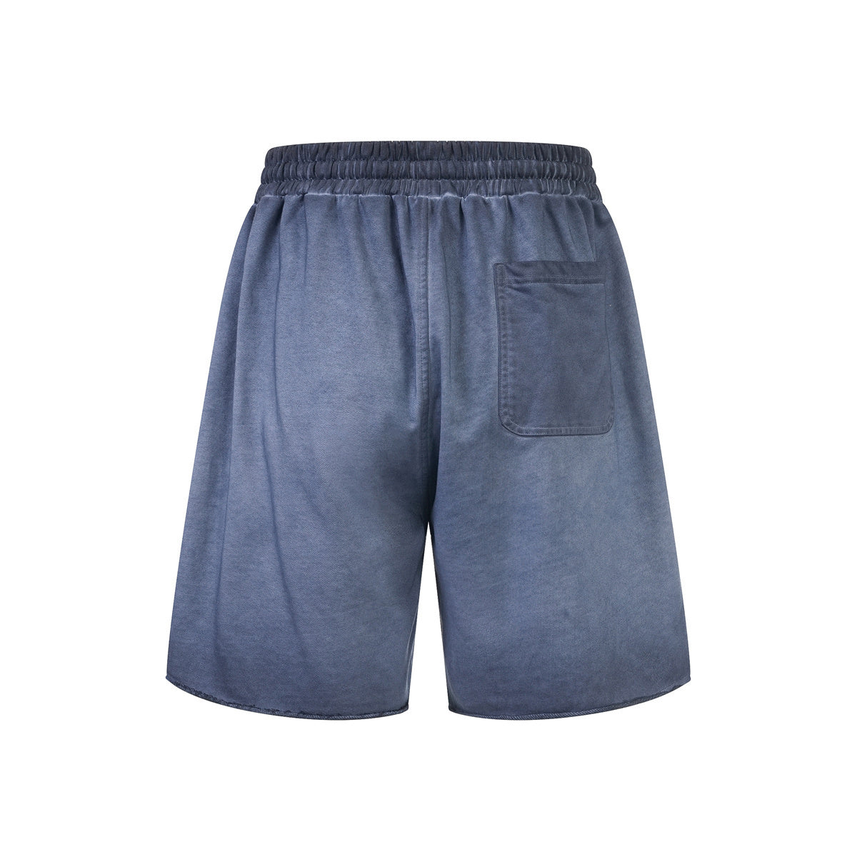 Reverse-Dyed Distressed Raw Edge Shorts