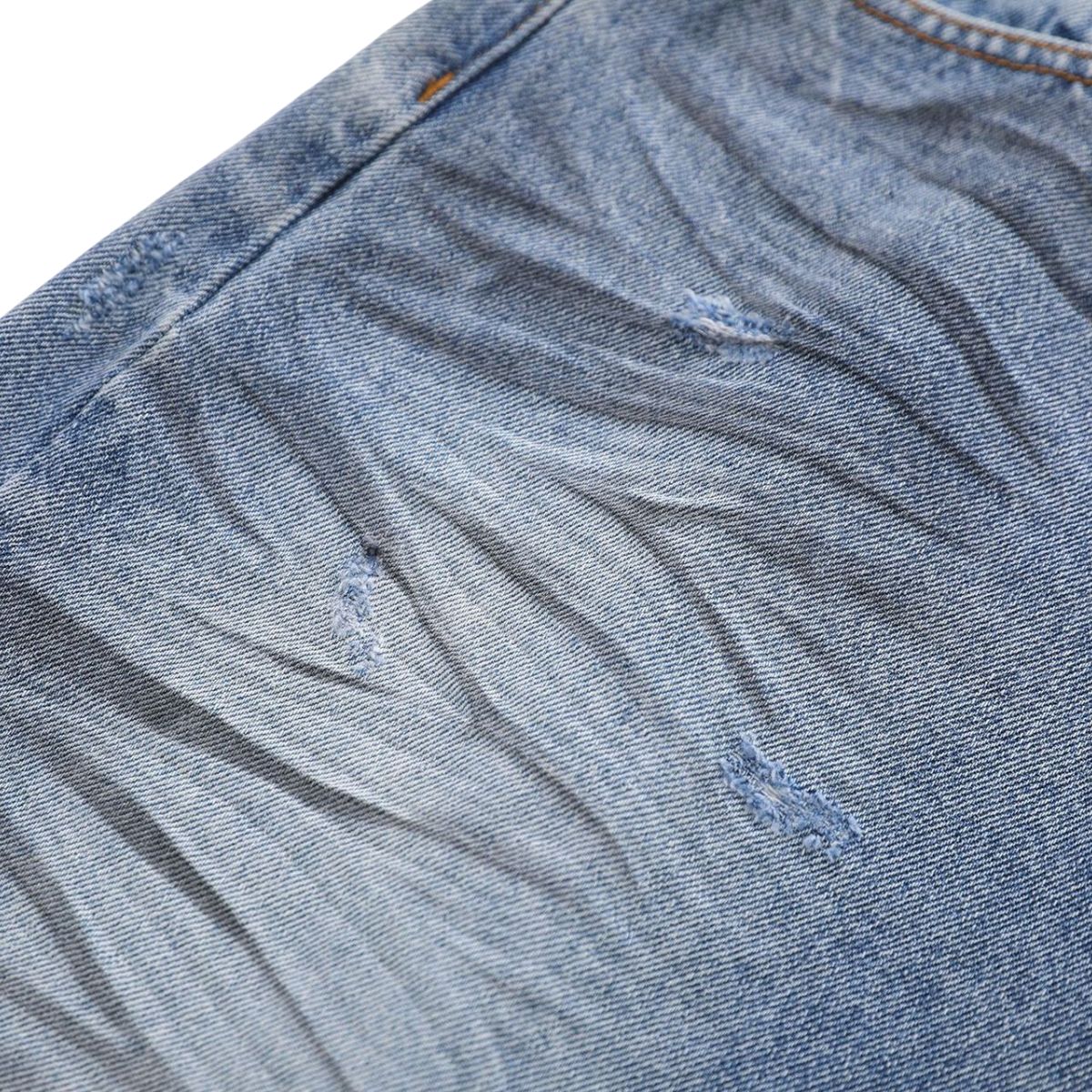 Distressed Washed Wide Leg Denim Shorts