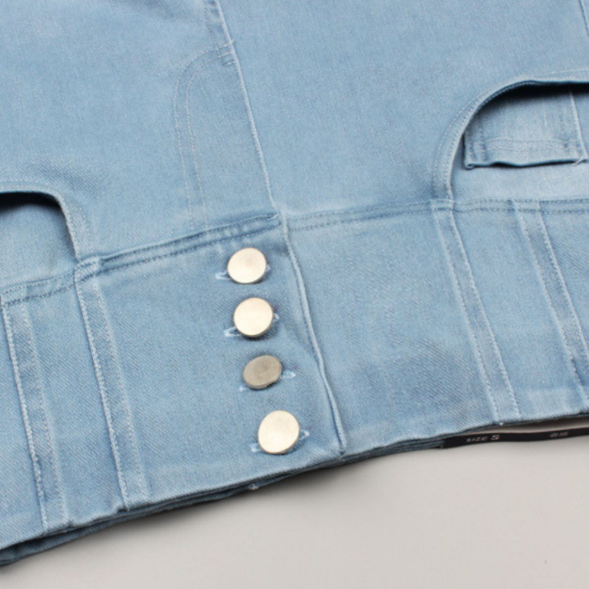 High-Waisted Button-Front Skinny Jeggings