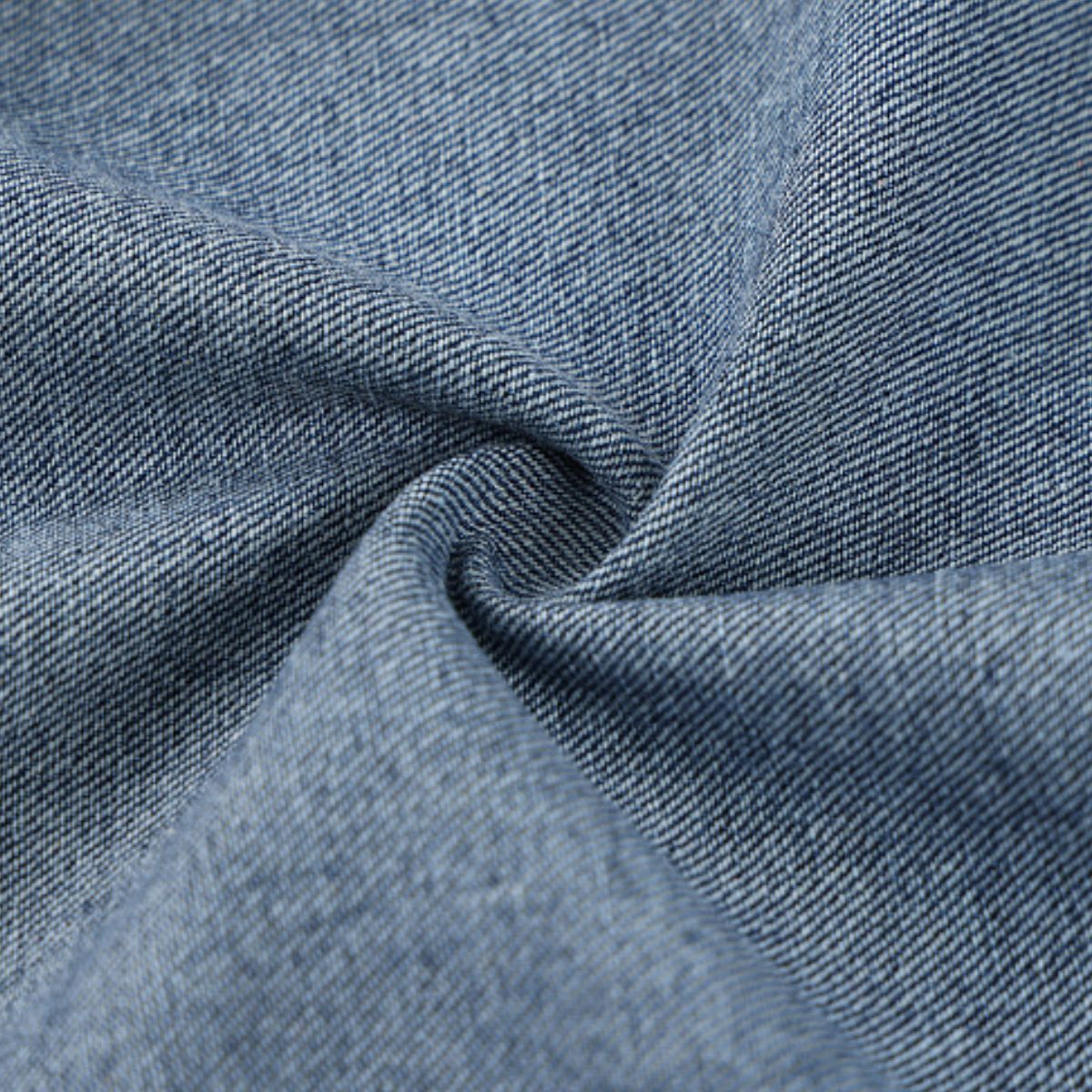 Vintage Washed Denim Zip Polo Shirt