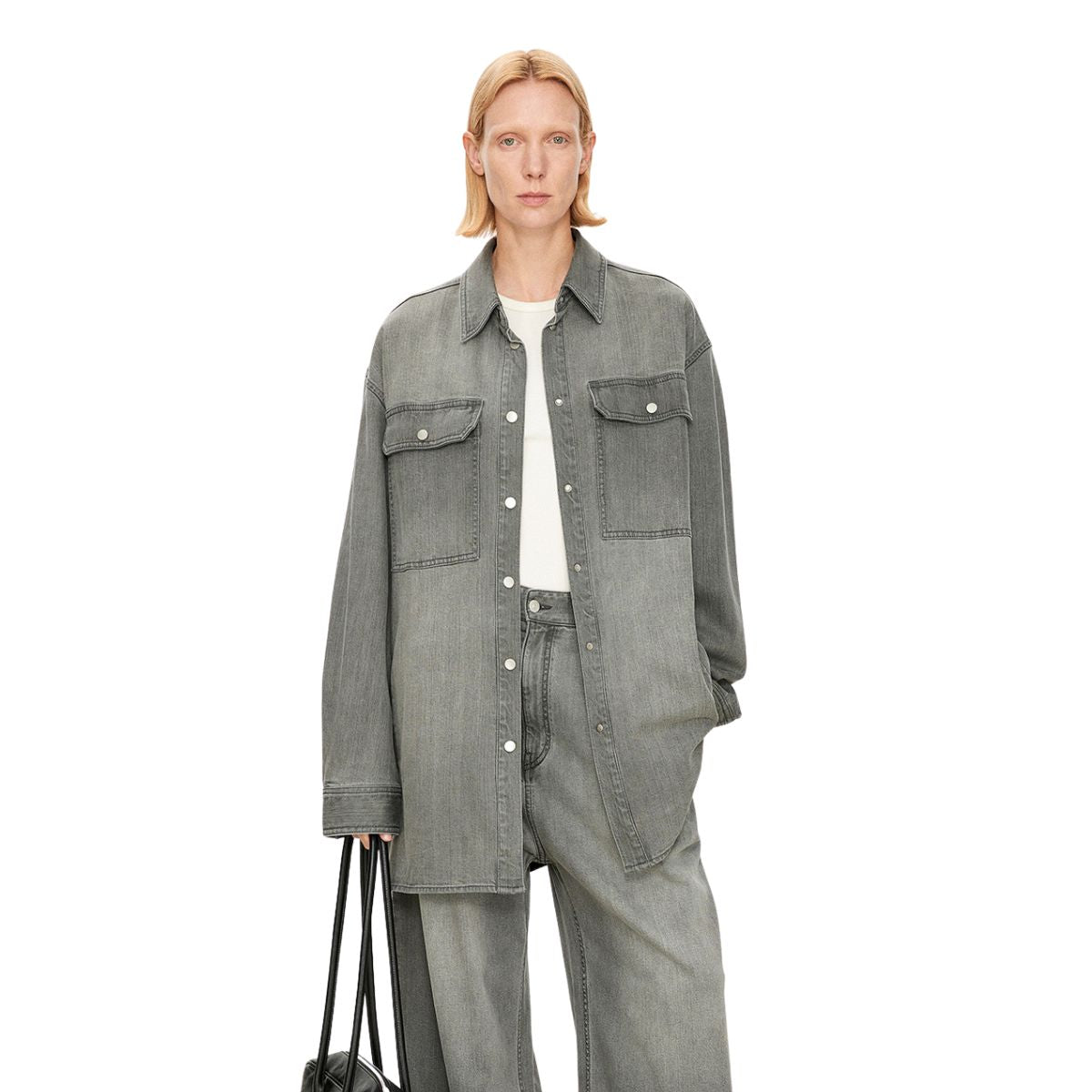 Oversized Vintage Washed Denim Shacket